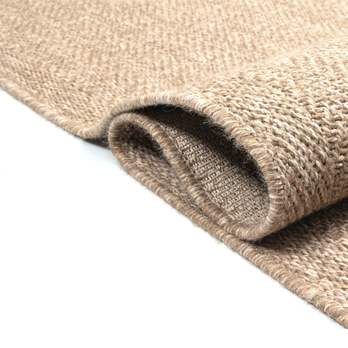 Outdoor Teppich Wetterfest in Sisal Jute Optik | Für Drinnen und Draußen | Terrasse Balkon Garten Wohnzimmer Badezimmer Küche | Fischgrät