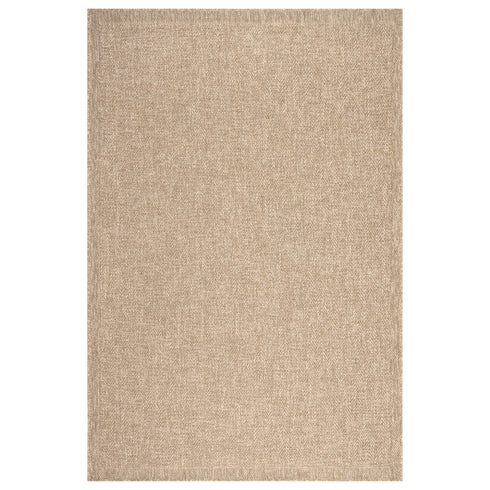 Outdoor Teppich Wetterfest in Sisal Jute Optik | Für Drinnen und Draußen | Terrasse Balkon Garten Wohnzimmer Badezimmer Küche | Fischgrät