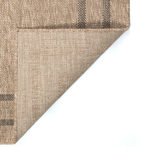 Outdoor Teppich Wetterfest in Sisal Jute Optik | Für Drinnen und Draußen | Terrasse Balkon Garten Wohnzimmer Badezimmer Küche | Bordüre B