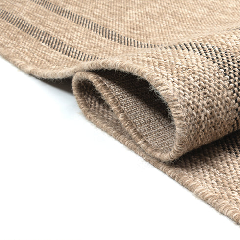 Outdoor Teppich Wetterfest in Sisal Jute Optik | Für Drinnen und Draußen | Terrasse Balkon Garten Wohnzimmer Badezimmer Küche | Bordüre B