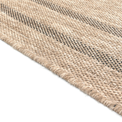 Outdoor Teppich Wetterfest in Sisal Jute Optik | Für Drinnen und Draußen | Terrasse Balkon Garten Wohnzimmer Badezimmer Küche | Bordüre B