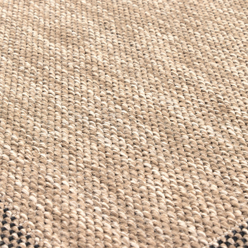 Outdoor Teppich Wetterfest in Sisal Jute Optik | Für Drinnen und Draußen | Terrasse Balkon Garten Wohnzimmer Badezimmer Küche | Bordüre B