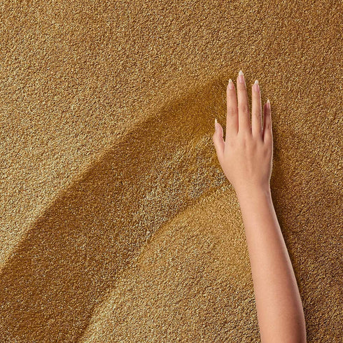 Kurzflor Teppich Designer | Flauschiger Flachflor fürs Wohnzimmer, Esszimmer, Schlafzimmer oder Kinderzimmer | Gelb Rund