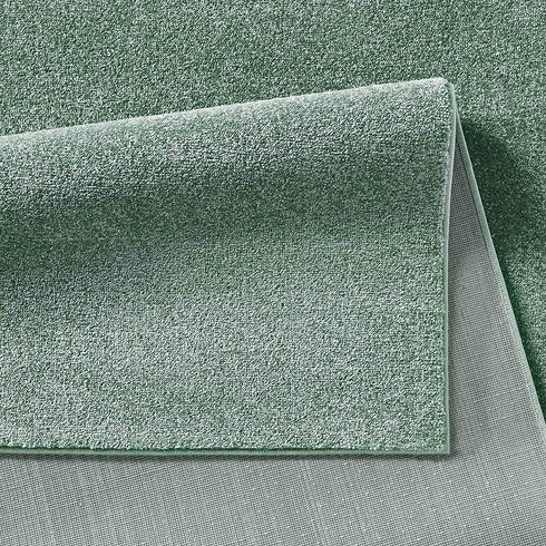 Kurzflor Teppich Designer | Flauschiger Flachflor fürs Wohnzimmer, Esszimmer, Schlafzimmer oder Kinderzimmer | Mint Grün Rund