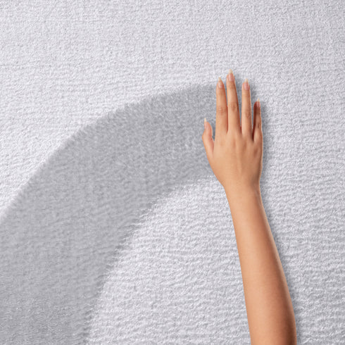 Waschbarer Teppich mit Anti-Rutsch | Flauschiger Flachflor für Badezimmer, Kinderzimmer oder Flur Läufer | Grau Rund