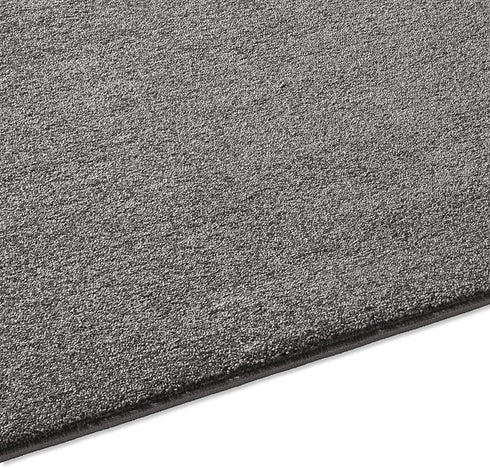 Kurzflor Teppich Designer | Flauschiger Flachflor fürs Wohnzimmer, Esszimmer, Schlafzimmer oder Kinderzimmer | Dunkel Grau
