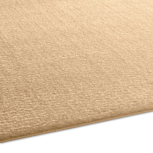 Waschbarer Teppich mit Anti-Rutsch | Flauschiger Flachflor für Badezimmer, Kinderzimmer oder Flur Läufer | Gelb