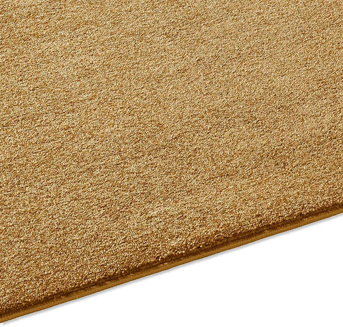 Kurzflor Teppich Designer | Flauschiger Flachflor fürs Wohnzimmer, Esszimmer, Schlafzimmer oder Kinderzimmer | Gelb