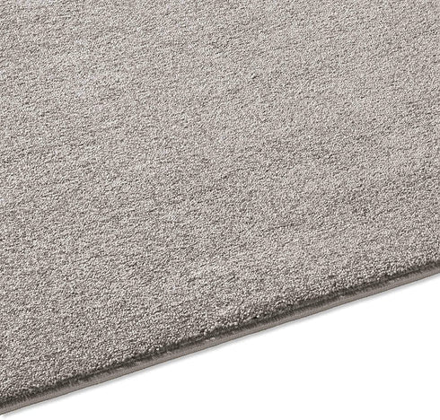 Kurzflor Teppich Designer | Flauschiger Flachflor fürs Wohnzimmer, Esszimmer, Schlafzimmer oder Kinderzimmer | Grau