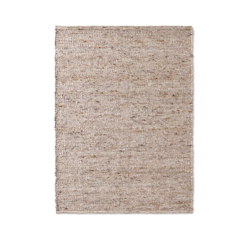 Wollteppich Natur | Reine Schur-Wolle Handweb Teppich im Skandinavischen Design | Sand