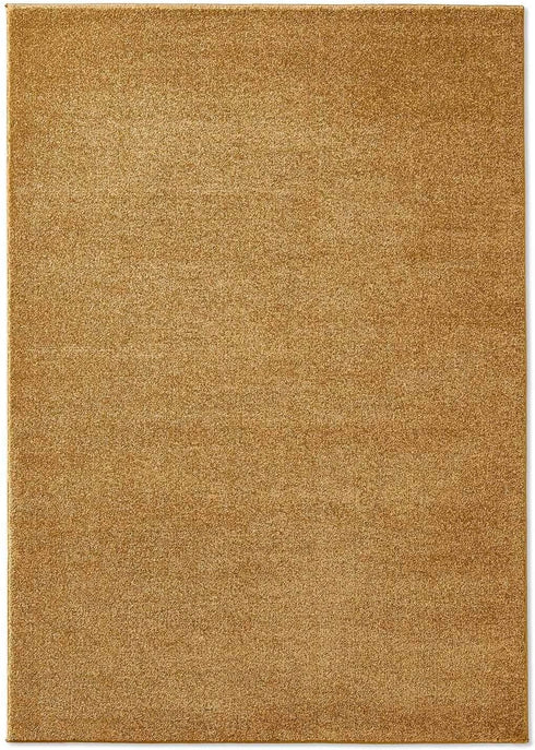 Kurzflor Teppich Designer | Flauschiger Flachflor fürs Wohnzimmer, Esszimmer, Schlafzimmer oder Kinderzimmer | Gelb