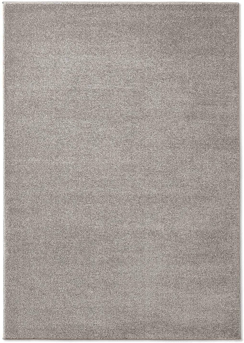 Kurzflor Teppich Designer | Flauschiger Flachflor fürs Wohnzimmer, Esszimmer, Schlafzimmer oder Kinderzimmer | Grau