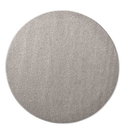 Kurzflor Teppich Designer | Flauschiger Flachflor fürs Wohnzimmer, Esszimmer, Schlafzimmer oder Kinderzimmer | Grau Rund