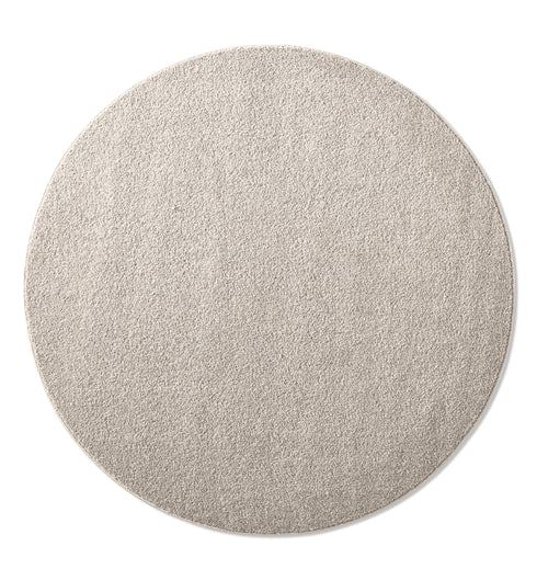 Kurzflor Teppich Designer | Flauschiger Flachflor fürs Wohnzimmer, Esszimmer, Schlafzimmer oder Kinderzimmer | Creme Rund