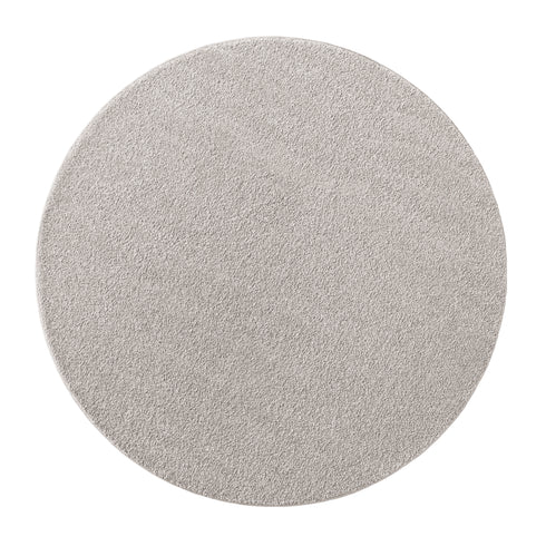 Kurzflor Teppich | Flauschiger Flachflor für Wohnzimmer, Esszimmer, Schlafzimmer oder Kinderzimmer | Grau Rund