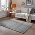Kurzflor Teppich Designer | Flauschiger Flachflor fürs Wohnzimmer, Esszimmer, Schlafzimmer oder Kinderzimmer | Grau