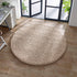 Shaggy Teppich | Flauschiger Langflor fürs Wohnzimmer, Esszimmer, Schlafzimmer oder Kinderzimmer | Beige Rund