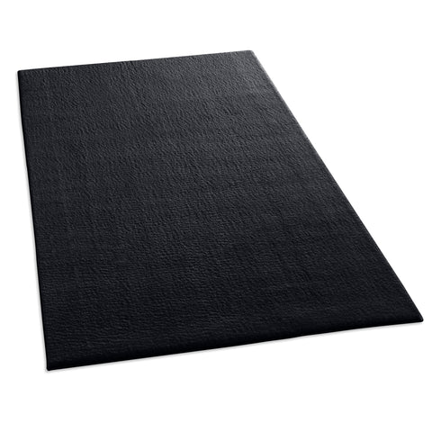 Waschbarer Teppich mit Anti-Rutsch | Flauschiger Flachflor für Badezimmer, Kinderzimmer oder Flur Läufer | Schwarz