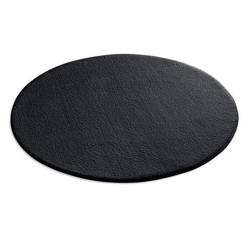 Waschbarer Teppich mit Anti-Rutsch | Flauschiger Flachflor für Badezimmer, Kinderzimmer oder Flur Läufer | Schwarz Rund