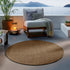 Outdoor Teppich | Für Drinnen und Draußen | Terrasse Balkon Garten Wohnzimmer Badezimmer Küche Flur Läufer | Braun Rund