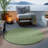 Outdoor Teppich | Für Drinnen und Draußen | Terrasse Balkon Garten Wohnzimmer Badezimmer Küche Flur Läufer | Grün Rund