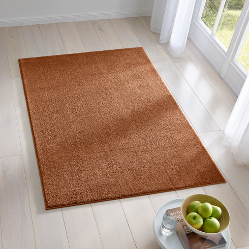 Kurzflor Teppich | Flauschiger Flachflor für Wohnzimmer, Esszimmer, Schlafzimmer oder Kinderzimmer | Terra