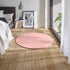 Waschbarer Teppich mit Anti-Rutsch | Flauschiger Flachflor für Badezimmer, Kinderzimmer oder Flur Läufer | Rosa Rund