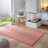 Kurzflor Teppich Designer | Flauschiger Flachflor fürs Wohnzimmer, Esszimmer, Schlafzimmer oder Kinderzimmer | Rosa