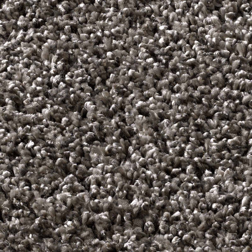 Shaggy Teppich | Flauschiger Langflor fürs Wohnzimmer, Esszimmer, Schlafzimmer oder Kinderzimmer | Anthrazit Rund