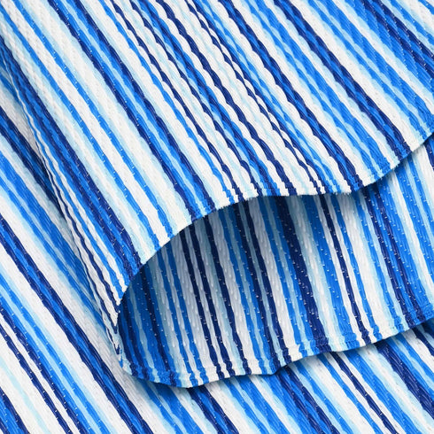 Outdoor Teppich | Für Drinnen und Draußen | Wetterfester Wendeteppich | Leichtgewicht | Türkis Streifen