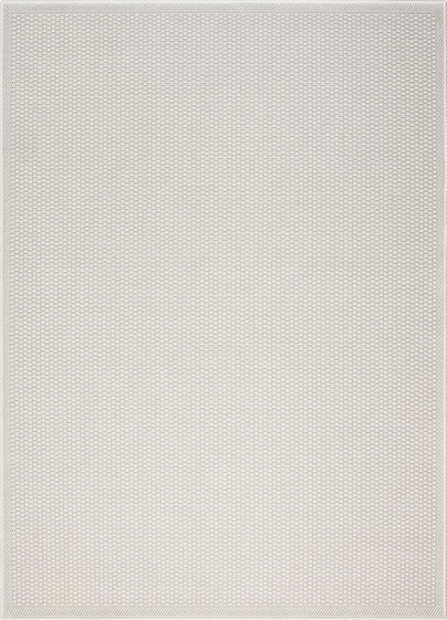 Outdoor Teppich Wetterfest in Sisal Bordüren Optik | Für Drinnen und Draußen | Terrasse Balkon Garten Wohnzimmer Badezimmer Küche | Creme