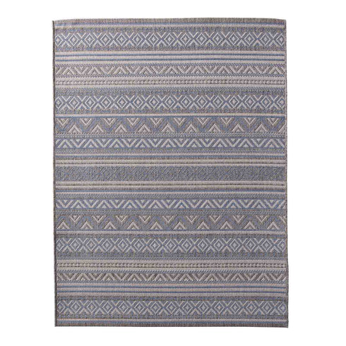 Outdoor Teppich | Für Drinnen und Draußen | Terrasse Balkon Garten Wohnzimmer Badezimmer Küche Flur Läufer | Blau