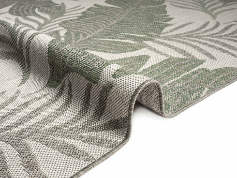 Outdoor Teppich | Für Drinnen und Draußen | Terrasse Balkon Garten Wohnzimmer Badezimmer Küche Flur Läufer | Grün Rund