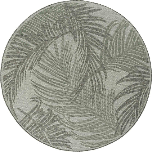 Outdoor Teppich | Für Drinnen und Draußen | Terrasse Balkon Garten Wohnzimmer Badezimmer Küche Flur Läufer | Grün Rund