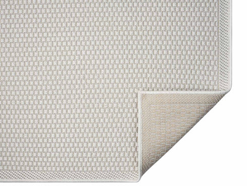 Outdoor Teppich Wetterfest in Sisal Bordüren Optik | Für Drinnen und Draußen | Terrasse Balkon Garten Wohnzimmer Badezimmer Küche | Creme