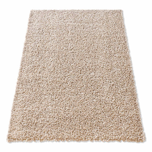 Shaggy Teppich | Flauschiger Langflor fürs Wohnzimmer, Esszimmer, Schlafzimmer oder Kinderzimmer | Beige