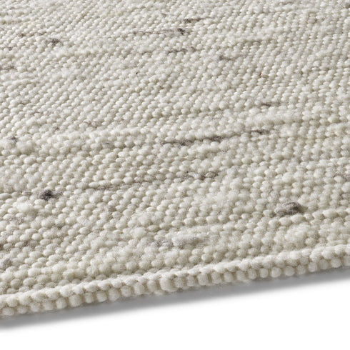 Wollteppich Natur | Reine Schur-Wolle Handweb Teppich im Skandinavischen Design | Hellgrau Meliert