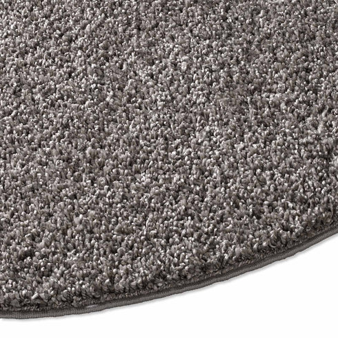 Shaggy Teppich | Flauschiger Langflor fürs Wohnzimmer, Esszimmer, Schlafzimmer oder Kinderzimmer | Anthrazit Rund