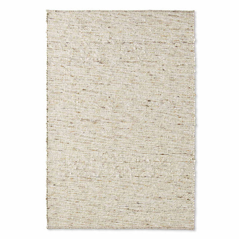 Wollteppich Gewalkt | Reine Schur-Wolle Handweb Teppich mit DUO Schuss | Natur