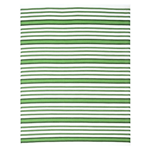 Outdoor Teppich | Für Drinnen und Draußen | Wetterfester Wendeteppich | Leichtgewicht | Grün Streifen