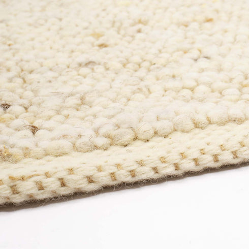 Wollteppich Natur | Reine Schur-Wolle Handweb Teppich im Skandinavischen Design | Natur