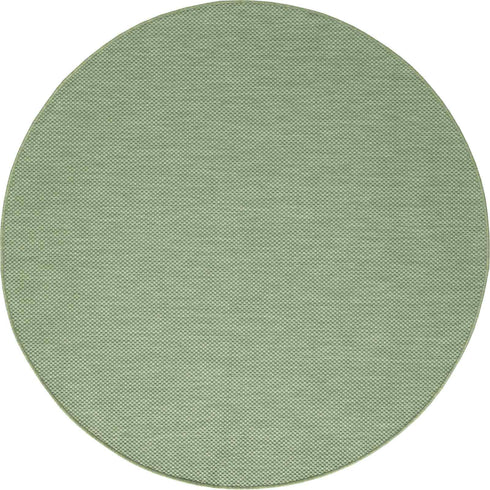 Outdoor Teppich | Für Drinnen und Draußen | Terrasse Balkon Garten Wohnzimmer Badezimmer Küche Flur Läufer | Grün Rund