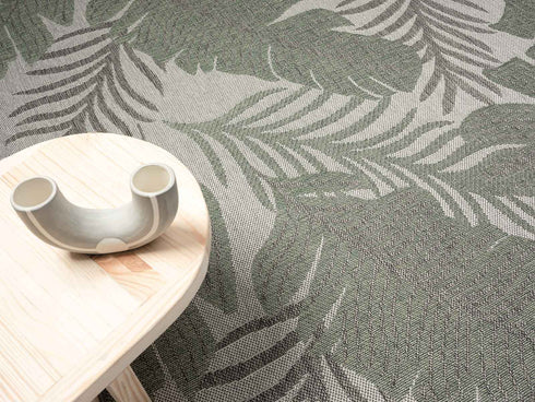 Outdoor Teppich | Für Drinnen und Draußen | Terrasse Balkon Garten Wohnzimmer Badezimmer Küche Flur Läufer | Grün