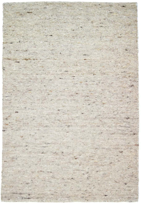 Wollteppich Gewalkt | Reine Schur-Wolle Handweb Teppich im Skandinavischen Design | Natur Grau Meliert