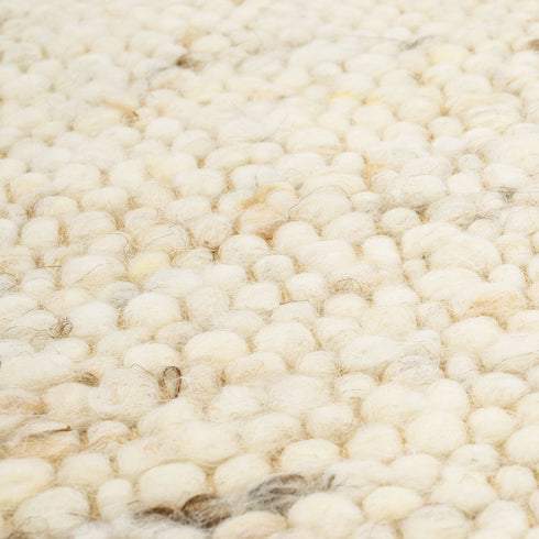 Wollteppich Natur | Reine Schur-Wolle Handweb Teppich im Skandinavischen Design | Natur