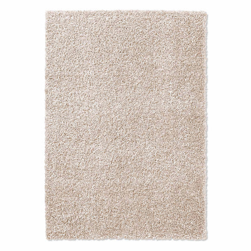 Shaggy Teppich | Flauschiger Langflor fürs Wohnzimmer, Esszimmer, Schlafzimmer oder Kinderzimmer | Creme