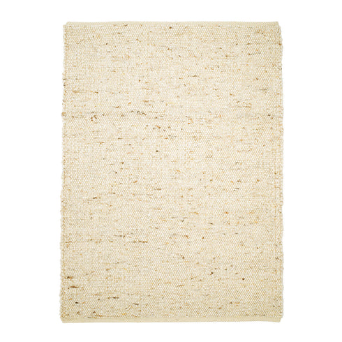 Wollteppich Natur | Reine Schur-Wolle Handweb Teppich im Skandinavischen Design | Natur