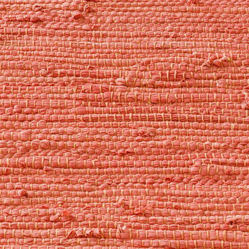 Flicken-Teppich 100% Baumwolle | Waschbarer Fleckerl mit Fransen | Terracotta