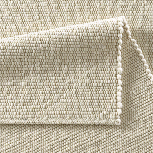 Wollteppich Gewalkt | Reine Schur-Wolle Handweb Teppich skandinavisch | Weiß