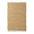 Flicken-Teppich 100% Baumwolle | Waschbarer Fleckerl mit Fransen | Beige